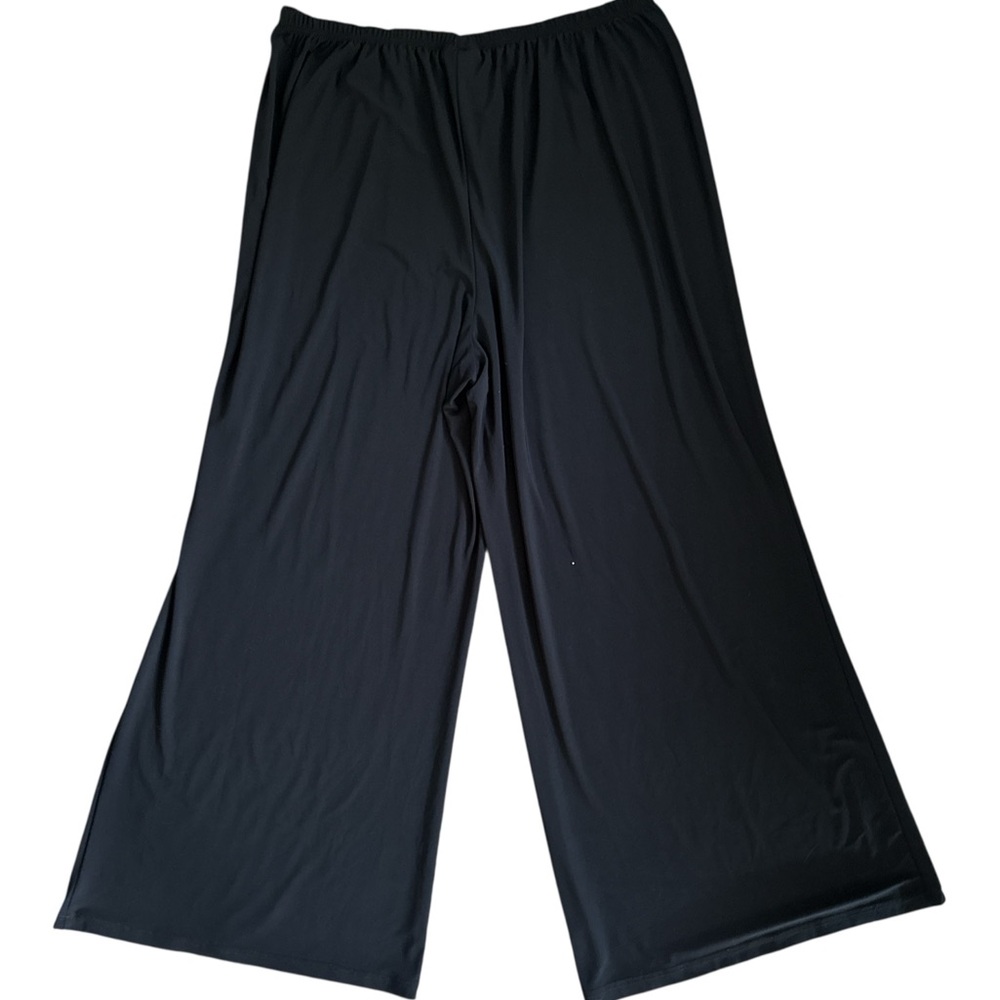 Dressbarn Women’s Solid Black Elastic Waist  Wide-Leg Pants Size 20W